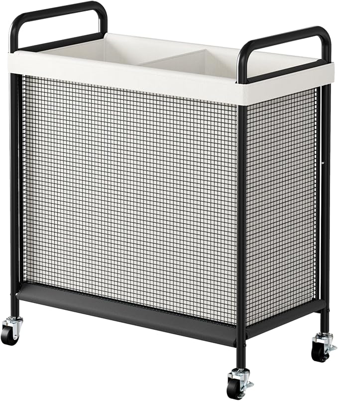 WOWLIVE Laundry Hamper 2 Section, 100L Rolling Laundry Basket by WOWLIVE