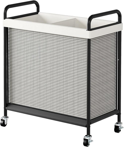WOWLIVE Laundry Hamper 2 Section, 100L Rolling Laundry Basket by WOWLIVE