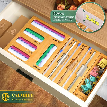 Calmbee 9 in 1 Bamboo Storage Bag Organizer - Image 4
