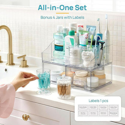 Vtopmart 7 PCS Bathroom Countertop Organizer, 1 Divided Tray - Image 5
