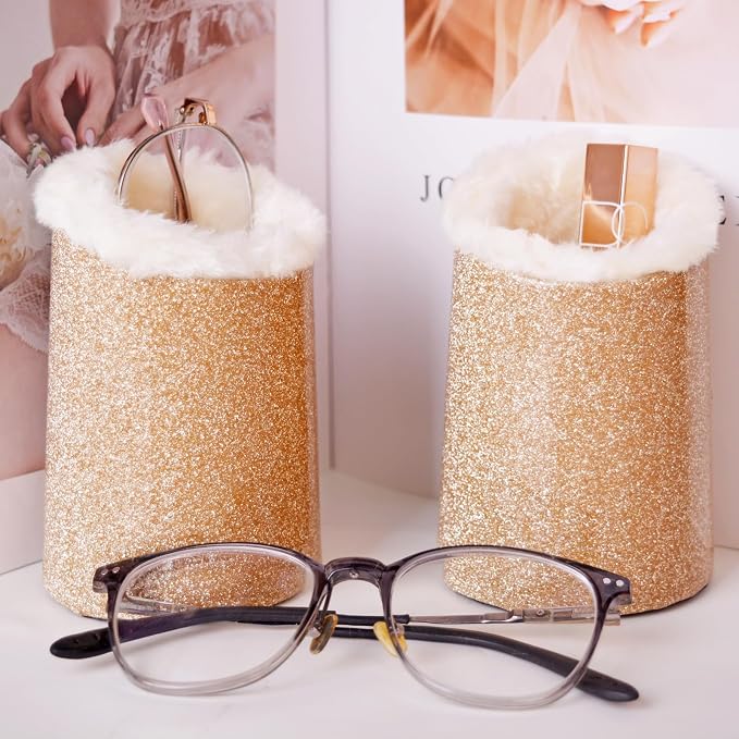 Baitaihem 2 Pack Plush Lined Eyeglasses Holder Stand Protective Glasses Holder - Image 4