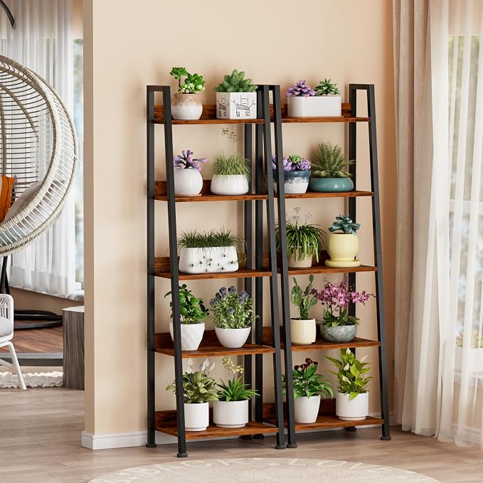 Furologee Ladder Shelf, 5 Tier Bookshelf - Image 8