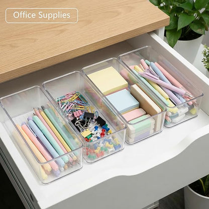 Qilinba 8 PACK Drawer Organizers Deep Drawer Organizer Bins Silverware - Image 7
