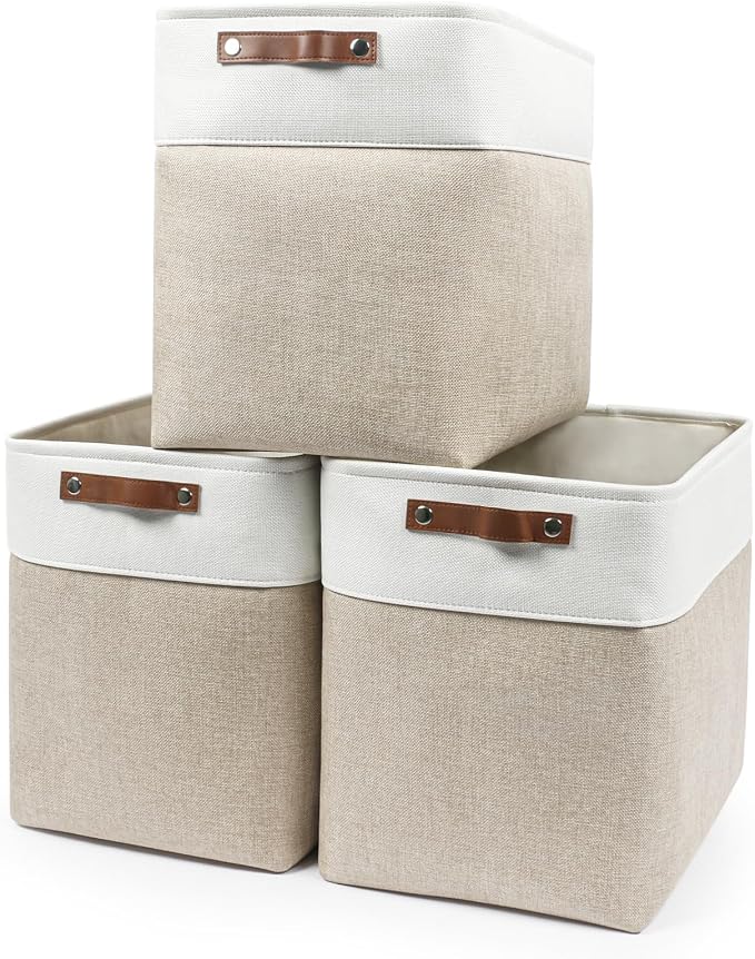 Large Fabric Storage Baskets | 50L Storage Bins, Decorative Linen Closet Baskets by Bagnizer