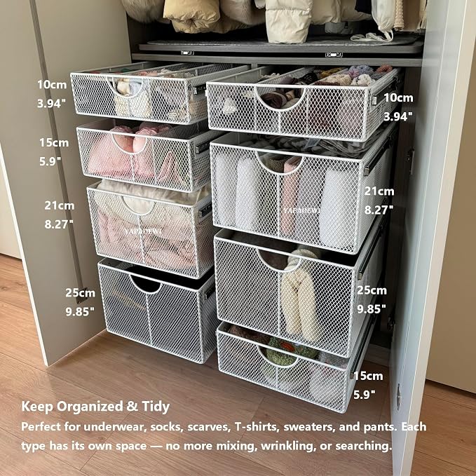 Pull Out Closet Drawer for Clothes | Sliding Wire Basket for Wardrobe Cabinets - Image 7