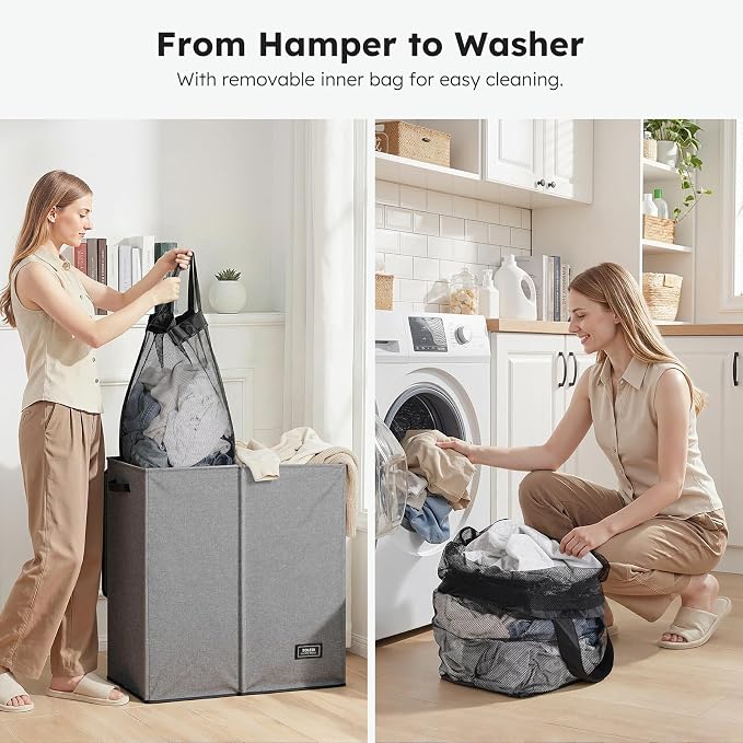 SOLEDI Large Double Laundry Hamper - Image 4