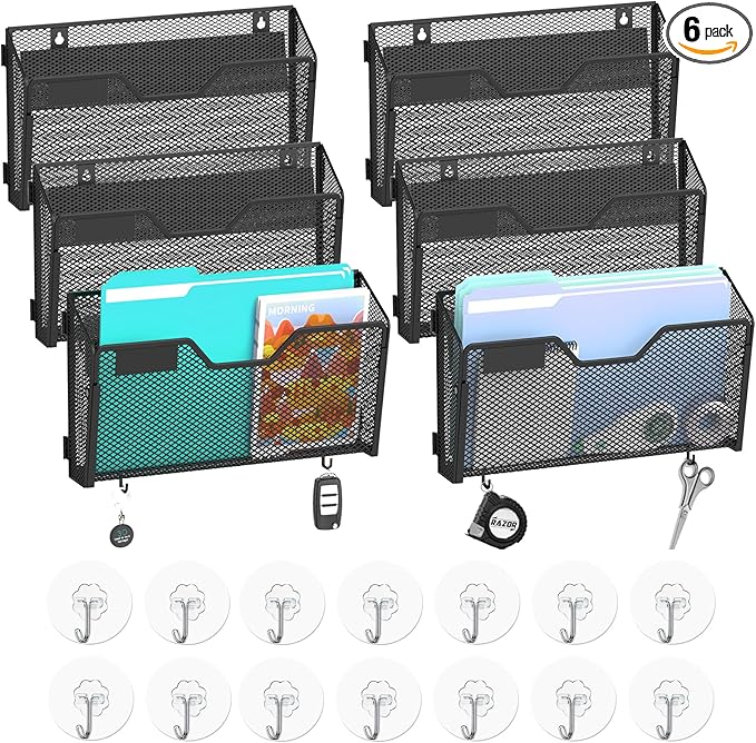 SUPEASY Magnetic File Holder, 6 Pack File Folder Organizer, Wall File Organizer by SUPEASY