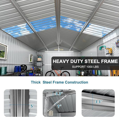 10x10 FT Metal Outdoor Storage Shed - Image 6