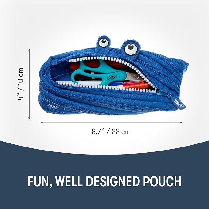 ZIPIT Monster Pencil Case for Kids, Cute Zipper Pouch for Boys Girls and Teens - Image 2