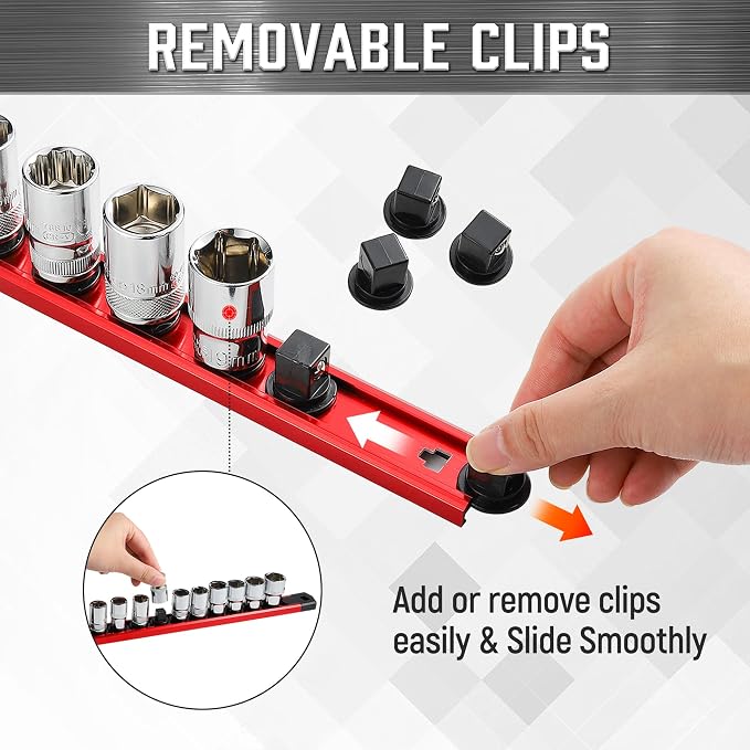 ALOANES 3-Piece Magnetic Tool Organizer, Heavy Duty Aluminum Rails, 360 Swivel - Image 5