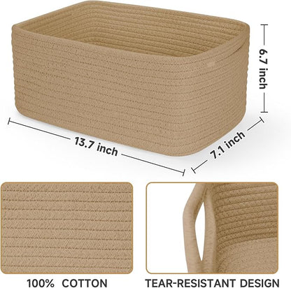 3-Pack Storage Baskets for Organizing | Woven Shelf Toy Basket | Rope Baskets - Image 3