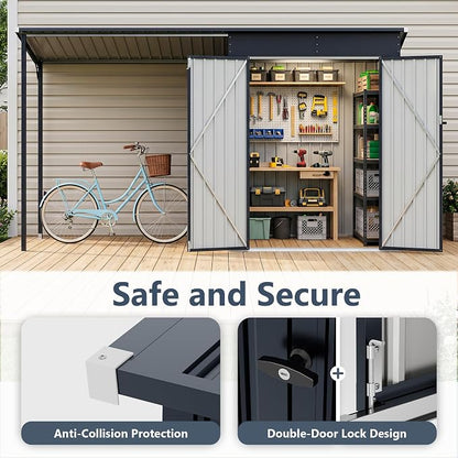 Polar Aurora 12×4 FT Outdoor Storage Shed & Hardtop Gazebo Combo, 6x4 FT Small - Image 4