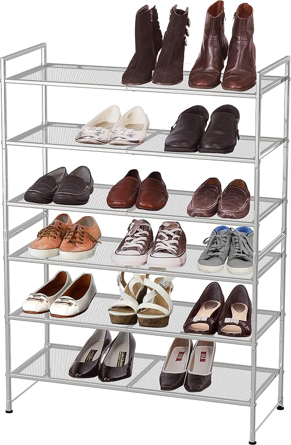 Simple Houseware 3-Tier Stackable Mesh Shoe Rack - Image 5