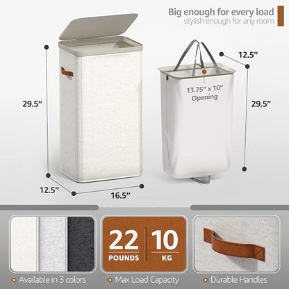 Sorbus Laundry Hamper with Lid – Collapsible Fabric Laundry Basket with Handles - Image 2
