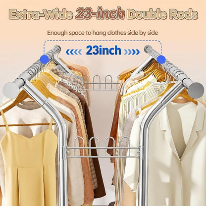 GRANNY SAYS Heavy Duty Clothes Rack Rolling Clothing Racks - Image 4