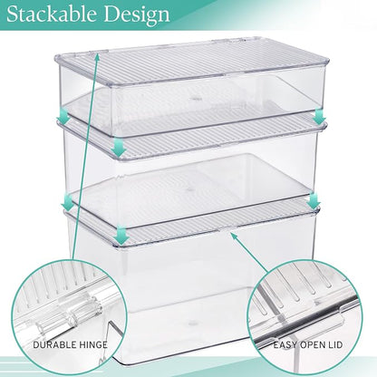 Sorbus 3 Pack Clear Plastic Storage Bins - Image 5