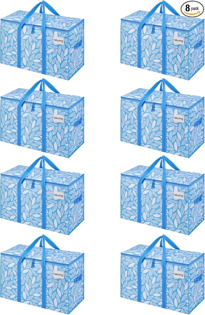 VENO 8 Pack Heavy Duty Moving Bags, Extra Large Storage Bags by Veno