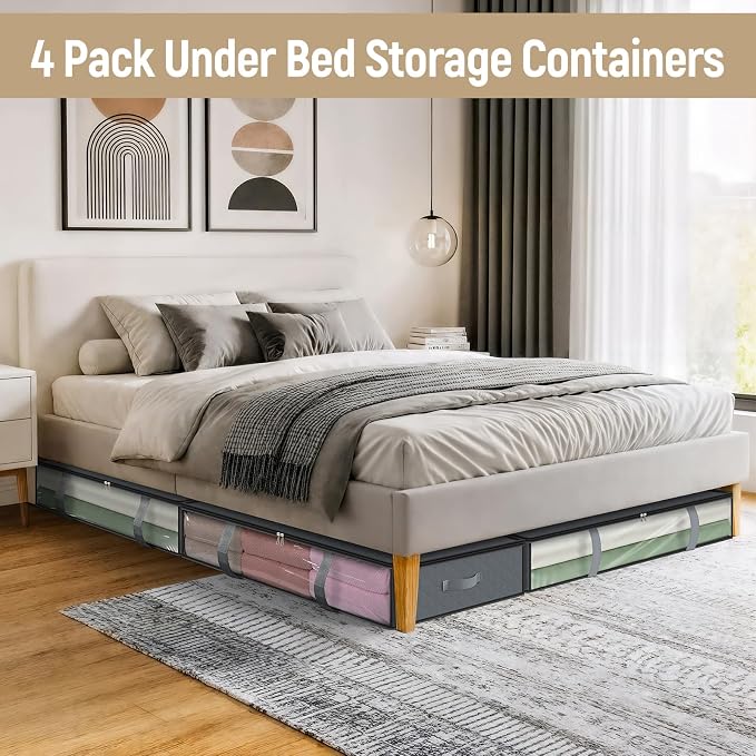 LANDNEOO 4 Pack 90L Under Bed Storage Containers - Image 2