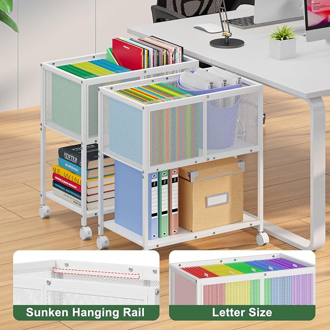 Sbanmao Rolling File Cart, Mobile File Cabinet - Image 5