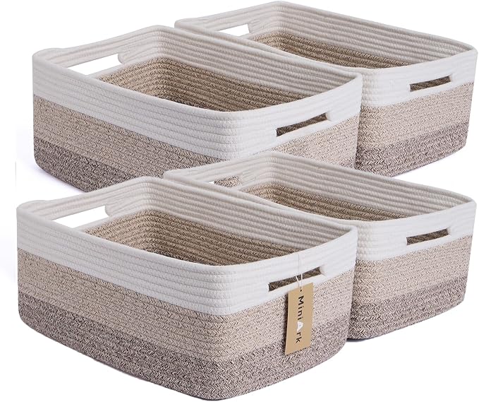 Large Storage Baskets for Organizing, Closet Shelf Baskets for Clothes Blanket by MiniArkStorageBasketsHome