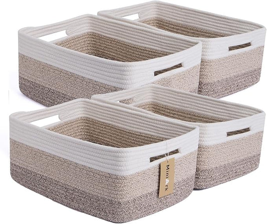 Large Storage Baskets for Organizing, Closet Shelf Baskets for Clothes Blanket by MiniArkStorageBasketsHome