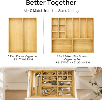Vtopmart Bamboo Drawer Organizer Boxes - Image 6