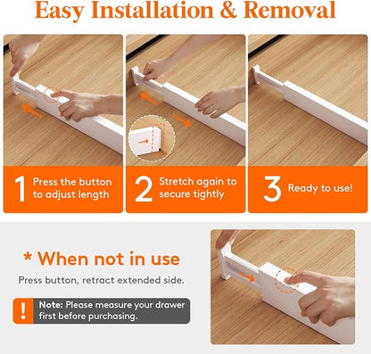 Lifewit 8 Pack Kitchen Drawer Dividers 2.36" High, Plastic Expandable - Image 4
