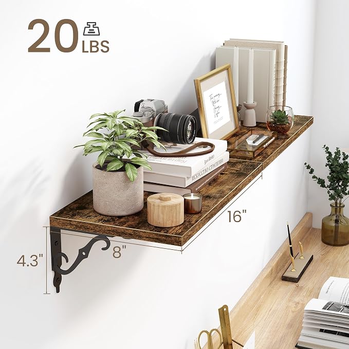 16 Inch Deep Floating Shelves for Wall, 8 Inch Deep Floating Shelf - Image 3
