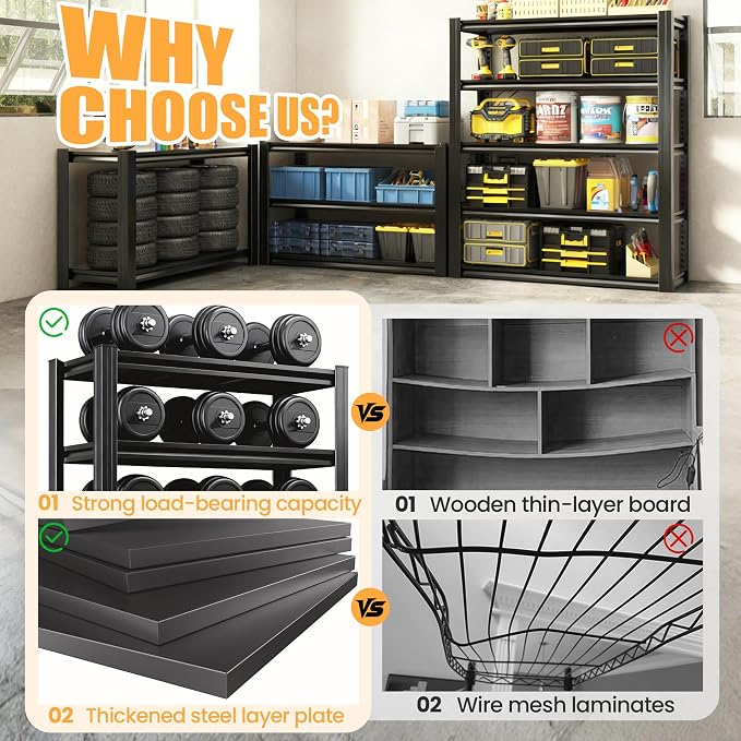 72" H Garage Shelving, Heavy Duty Storage Shelves, Garage Storage Shelves - Image 3