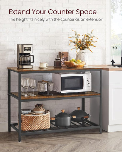 VASAGLE Kitchen Island with 3 Shelves, 47.2 Inches Width Kitchen Shelf with - Image 5