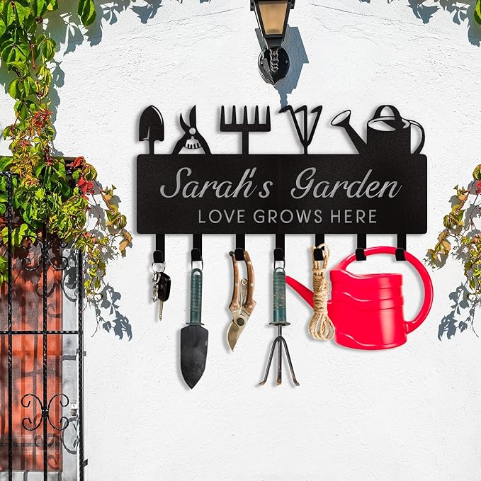 Personalized Key Holder for Wall, Custom Name Wall Mounted Black Key Hanger - Image 2