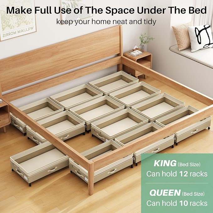 Kitstorack 2Pack Height-adjustable Under Bed Storage - Image 6