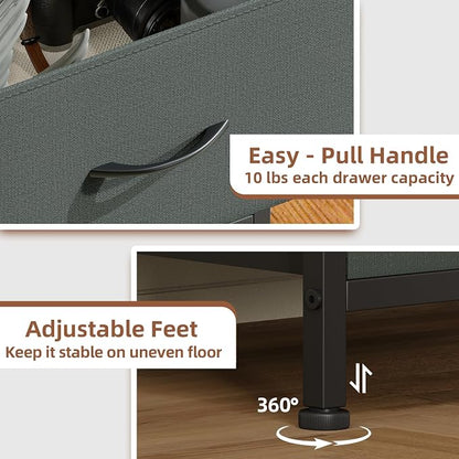 Somdot Tall Dresser for Bedroom, 6 Drawer Storage Cabinet, Charcoal Grey | - Image 7