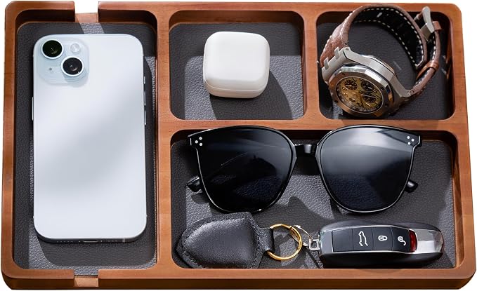 Shinpuru Wooden Valet Tray for Men, Nightstand Organizer by SimplicityinEverydayLife