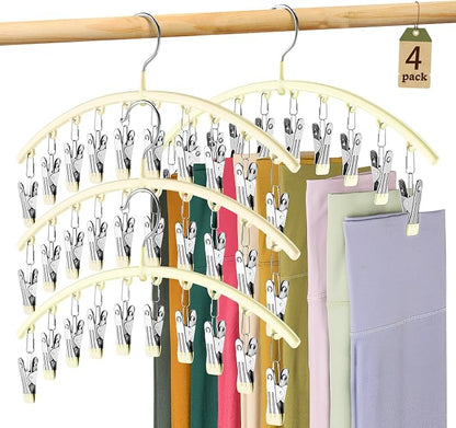 Volnamal Legging Organizer for Closet, 4 Pack Metal Yoga Pants Hangers by Volnamal