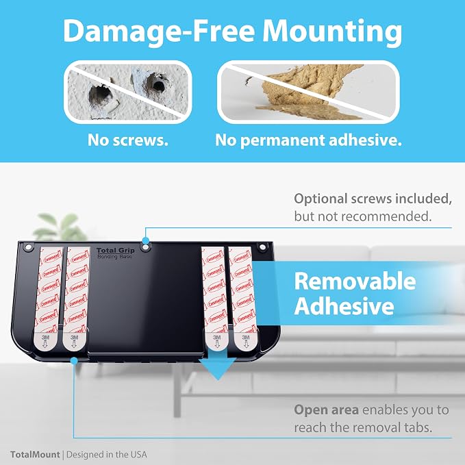TotalMount Hole-Free Remote Holder – Eliminates Need to Drill Holes in Your Wall - Image 4