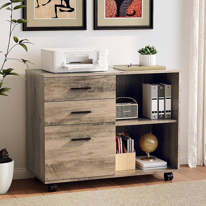 VINGLI 3 Drawer Wood Lateral File Cabinet - Image 2