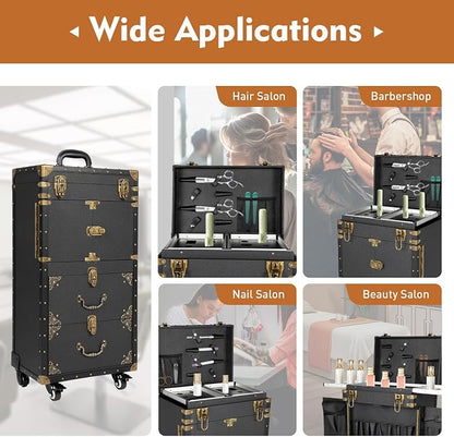 Cosmetic Train Case, Makeup Organizer Travel Case - Image 8