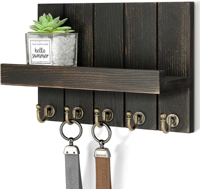 Rebee Vision Pine Wood Key Holder Wall Mount by REBEEVISION