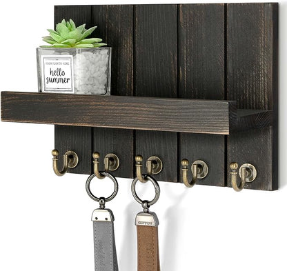 Rebee Vision Pine Wood Key Holder Wall Mount by REBEEVISION