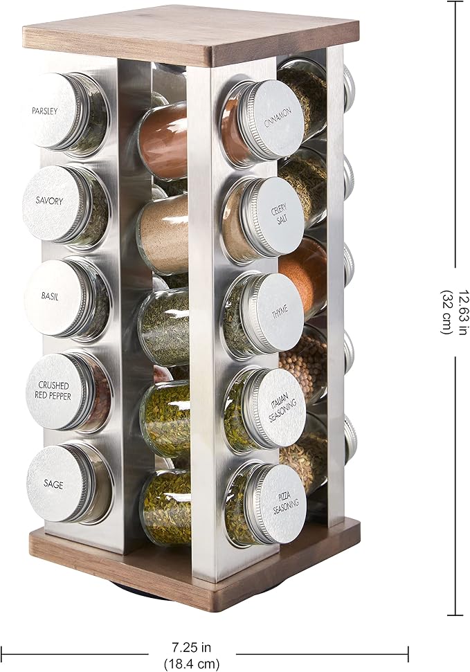 Kamenstein 20 Jar Vintage Revolving Countertop Spice Rack Organizer - Image 3
