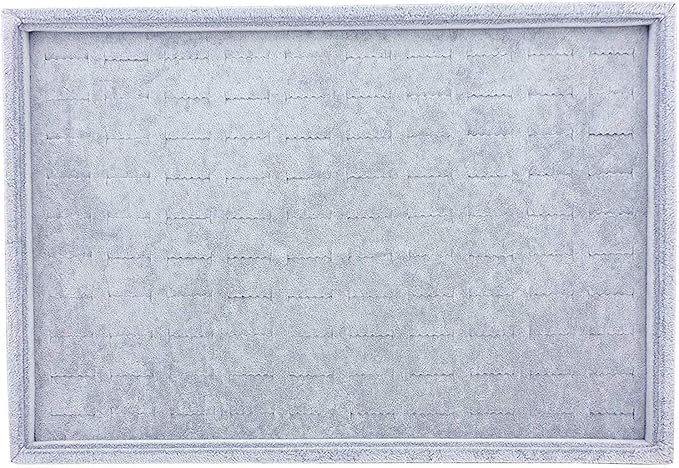 Grey Velvet Stackable 100 Slot Ring Inserts Jewelry Tray Showcase Display - Image 2