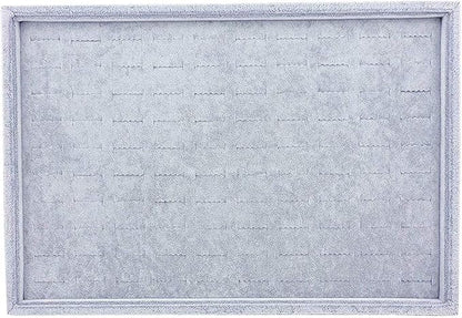 Grey Velvet Stackable 100 Slot Ring Inserts Jewelry Tray Showcase Display - Image 2