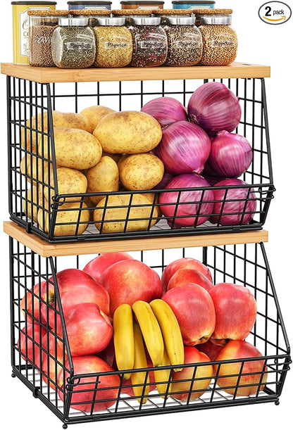 2 Set Stackable Wire Basket by Jautokerdar