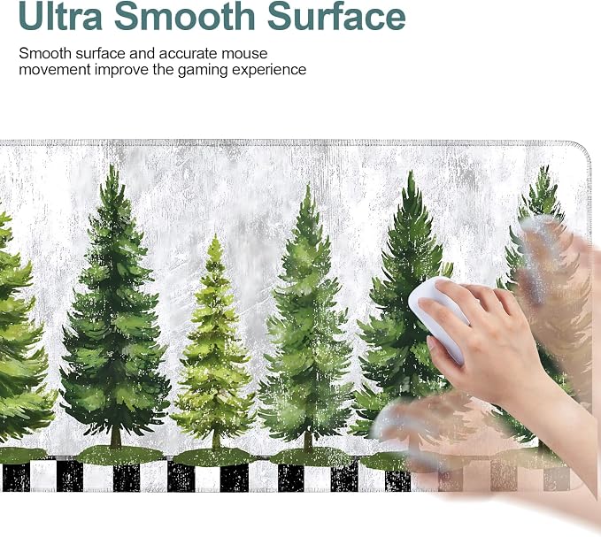 Christmas Tree Gaming Mouse Pad 31.5"x11.8"Desk Mat Anti-Slip Rubber Base & - Image 5