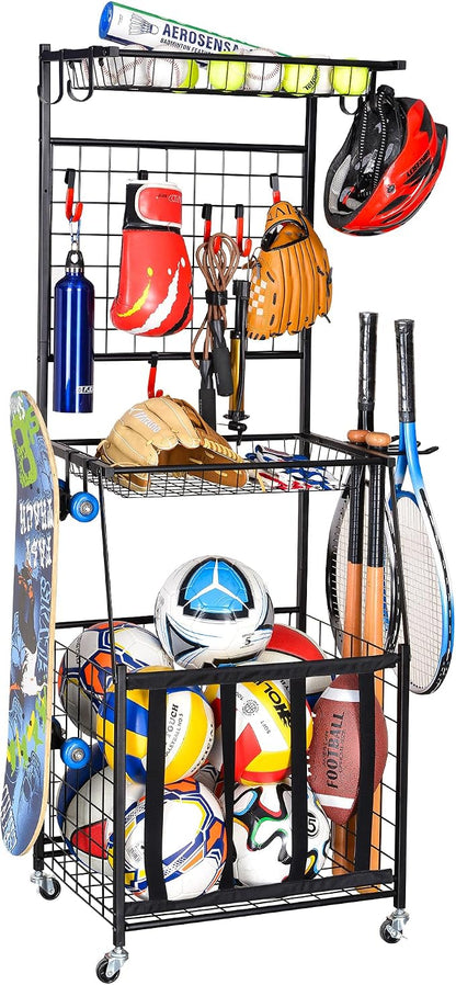 PLKOW Sports Equipment Storage for Garage, Indoor/Outdoor Sports Rack for Garage by PLKOW