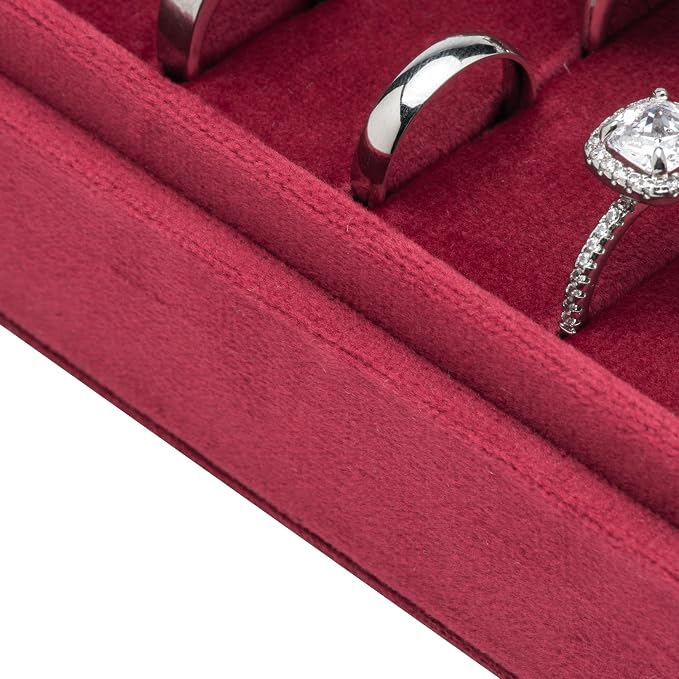 Velvet Ring Organizer Display Tray Jewelry Box Earring Holder Case - Image 4