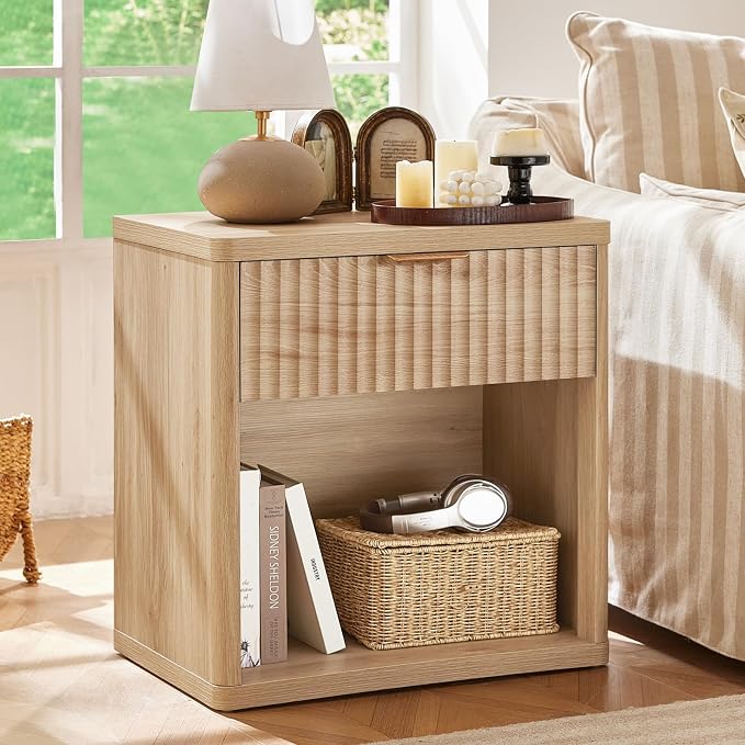 LEYAOYAO Fluted Farmhouse Nightstand Set of 2 - Image 2