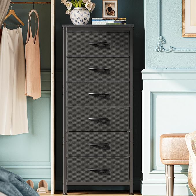Huuger Tall Dresser for Bedroom, Stable 6 Drawer Dresser by Huuger