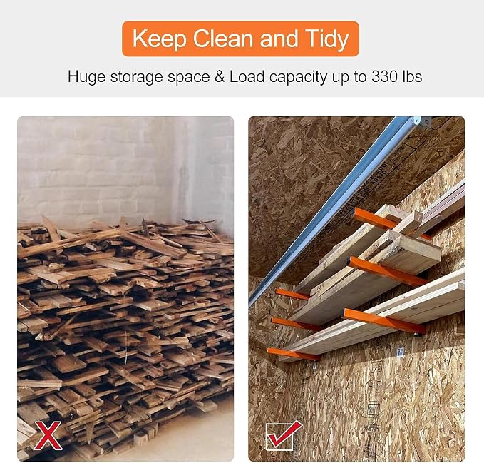 Ultrawall Wall Mount Wood Organizer and Lumber Storage Metal Rack - Image 3